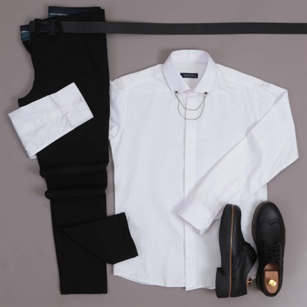 Beyaz Gömlek Pantolon Ayakkabı Kombini